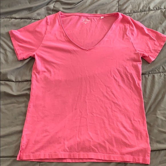 GUC J.Crew Supima Cotton V-Neck Pink size small - Picture 1 of 5
